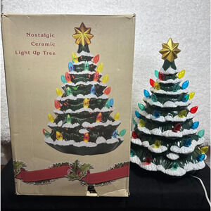 Cracker Barrel 19 Inch Nostalgic Ceramic Light Up Tree #534081 - Tested